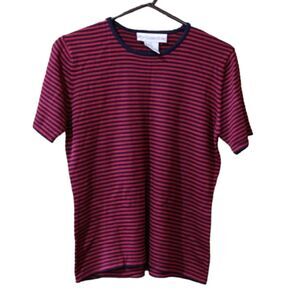 JH Collectibles Red & Black Striped Round Neck Baby Tshirt Vintage Y2K Medium